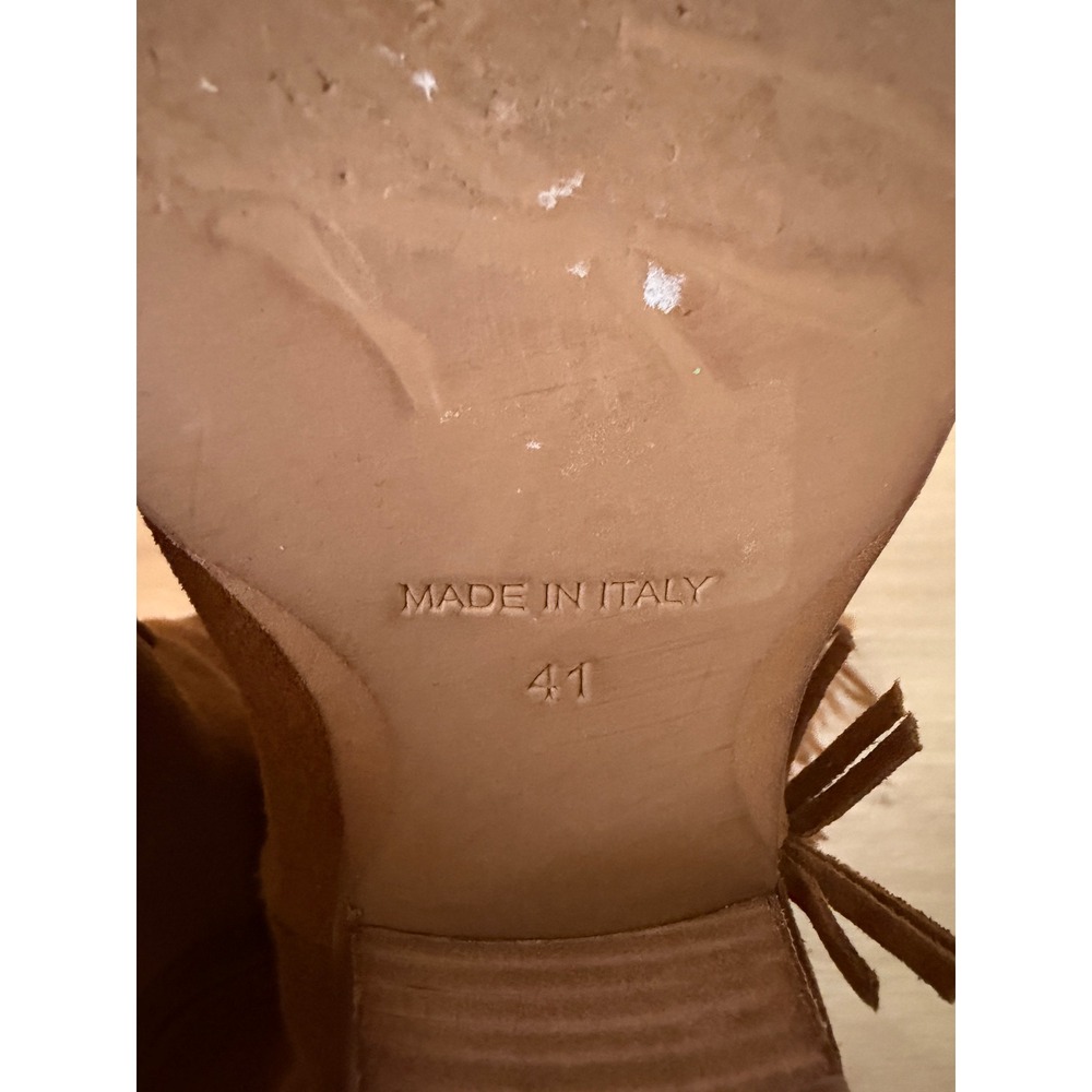 Sundance Dove Canyon Brown Suede Fringe Western Boots Italian 10/41 Cowgirl Boho - Picture 3 of 10